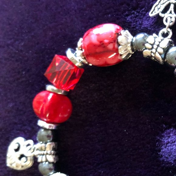 Faux Crystals & Beads Adjustable Charms Bracelet. - Picture 3 of 5